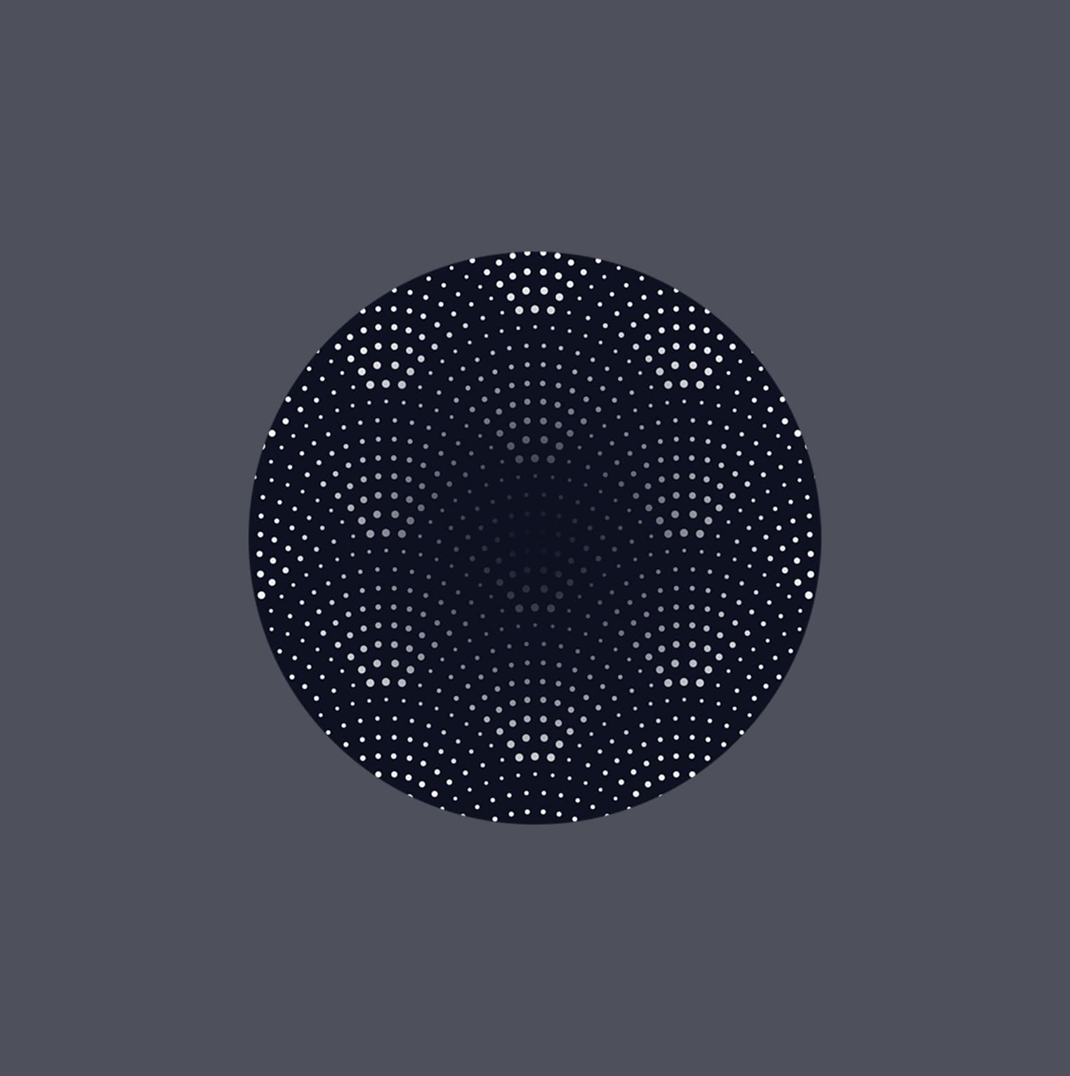 Black linework collection halftone dot circle on charcoal ground