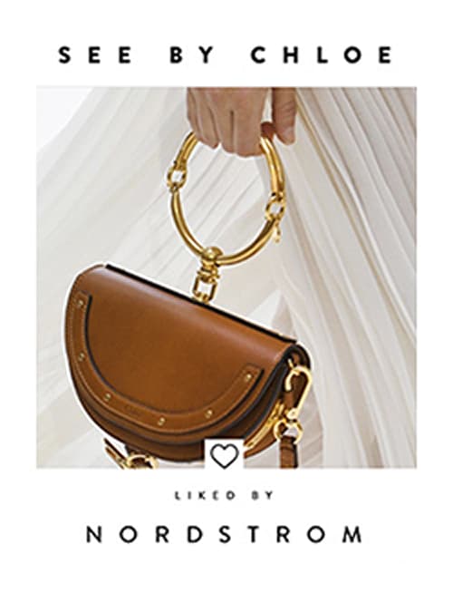 Liked by Nordstrom tile featuring See by Chloé saddle bag with gold ring handle