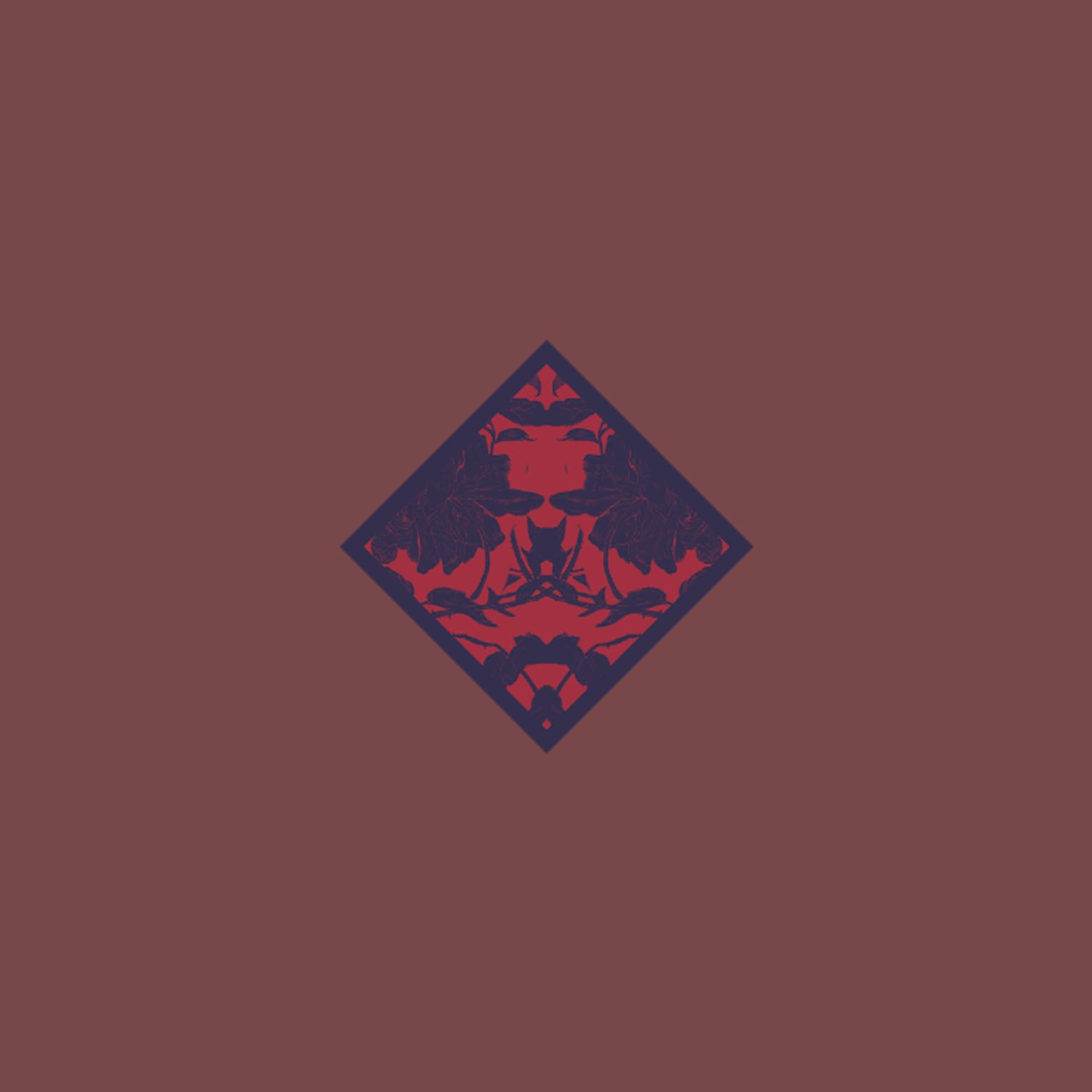 Red dragons secondary mark, burgundy floral diamond on muted rose ground