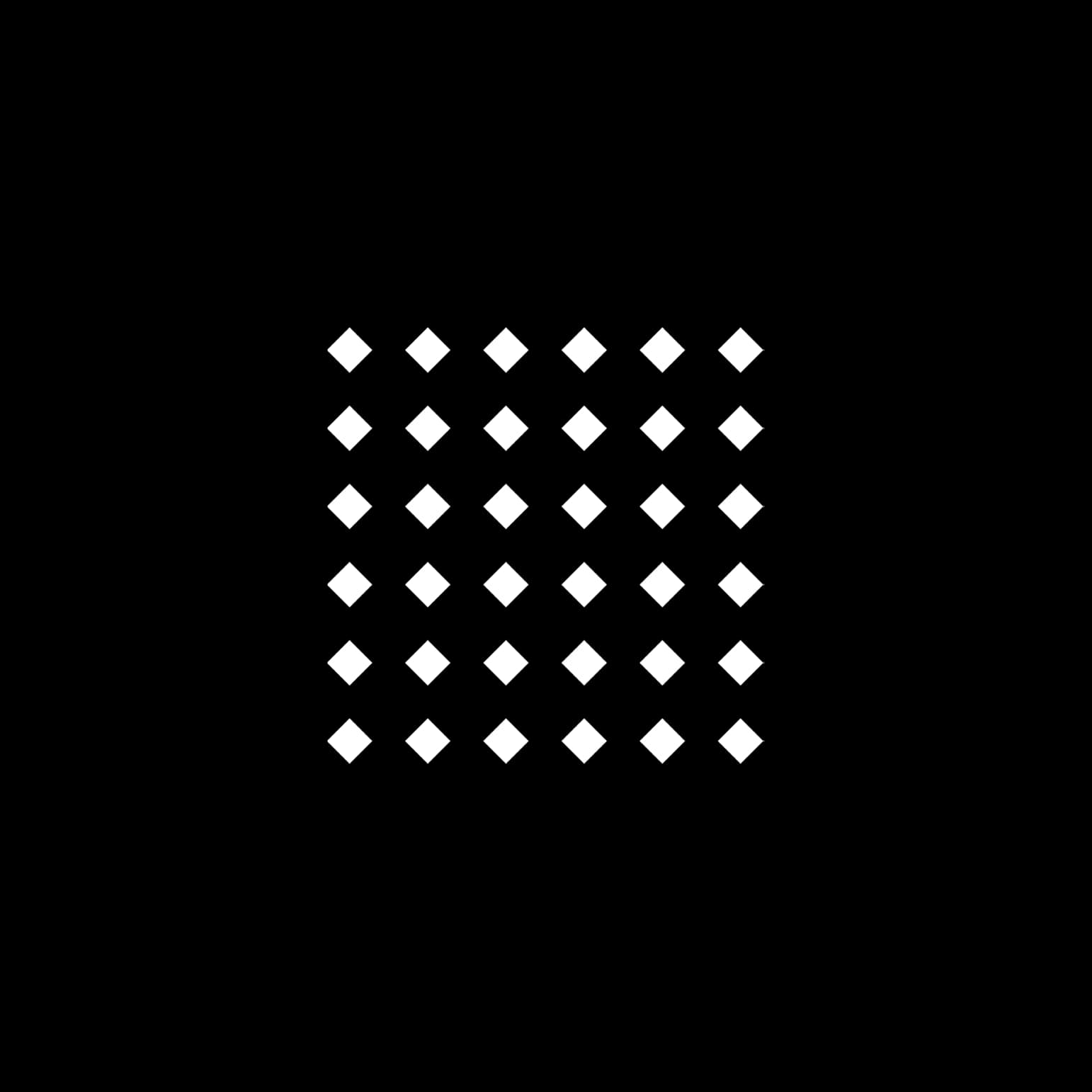 Pattern swatch, diamonds grid, white on black