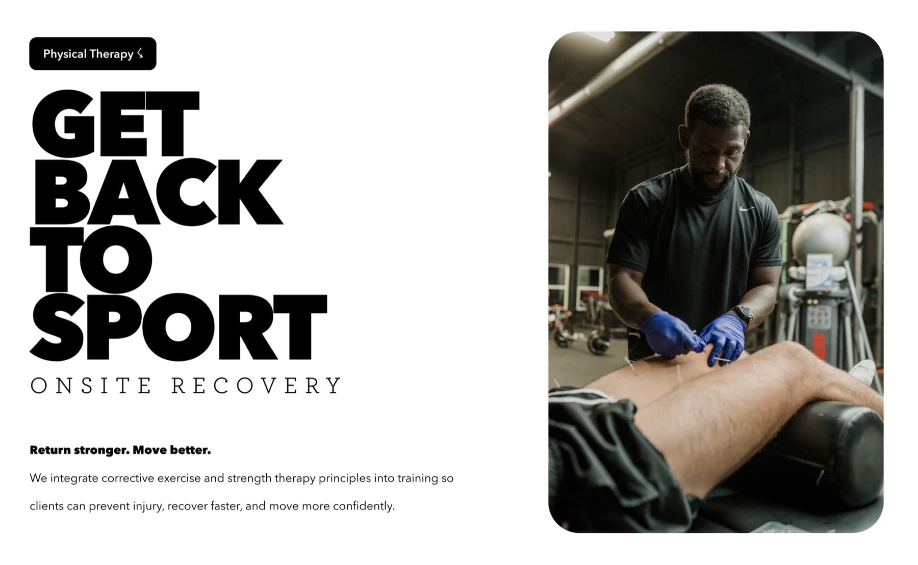 DSC marketing site recovery section, Get Back to Sport