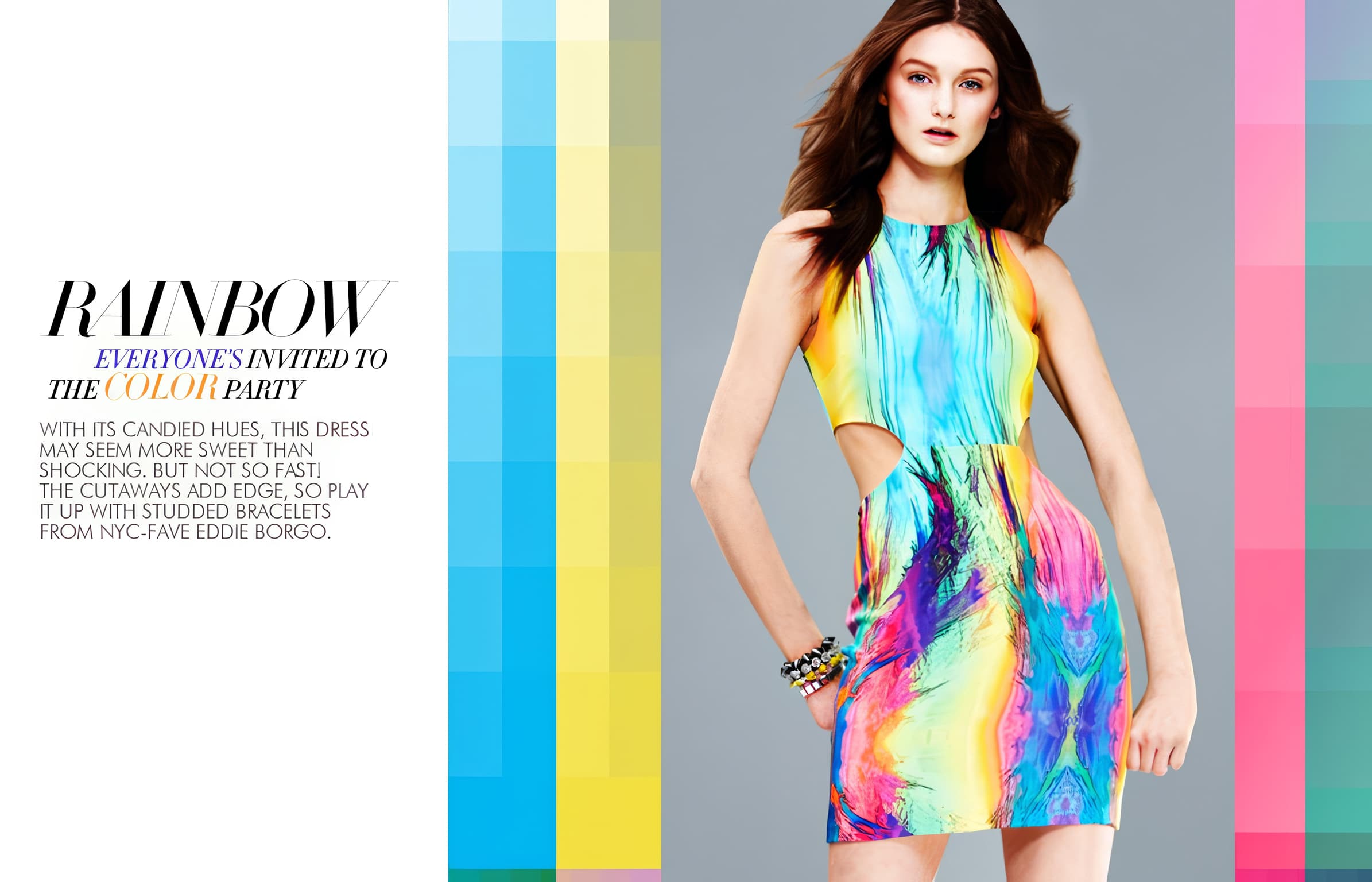 Neiman Marcus InSite, Rainbow color story with pastel color blocks