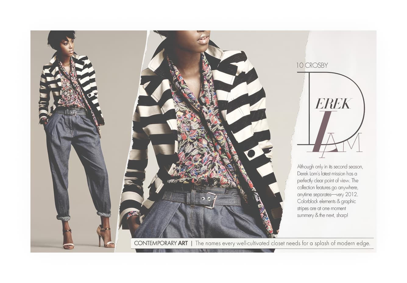 Neiman Marcus InSite, 10 Crosby Derek Lam spotlight with striped jacket and floral