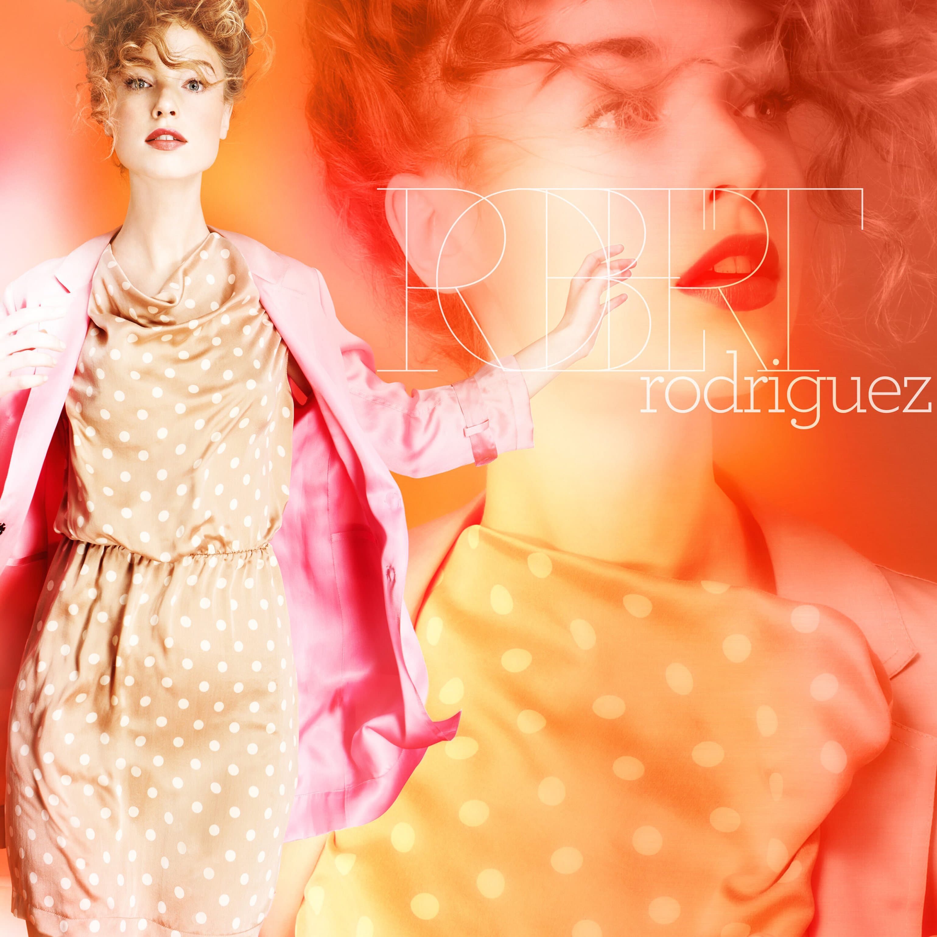Robert Rodriguez — pink blazer editorial campaign composite