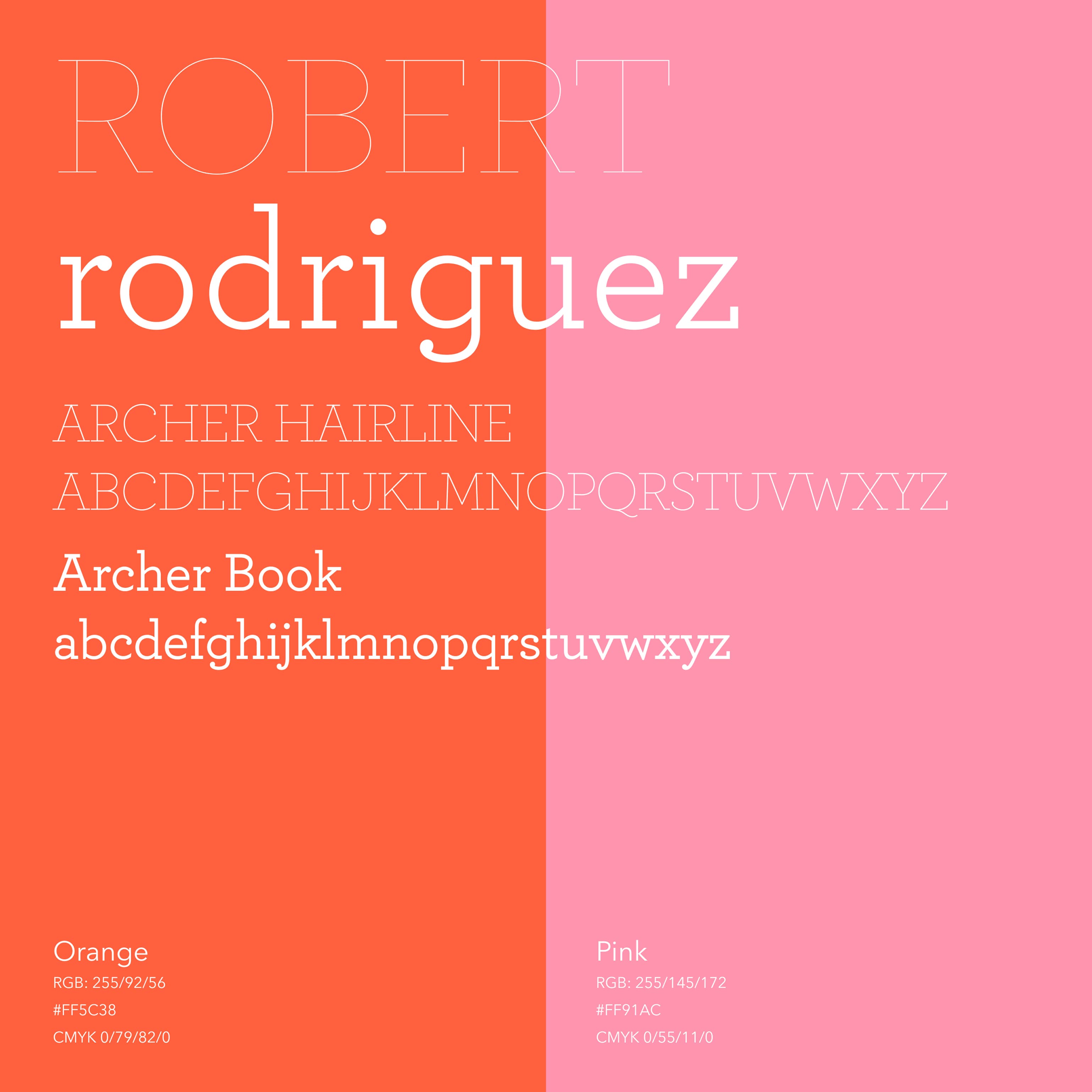 Robert Rodriguez — typography system and color palette