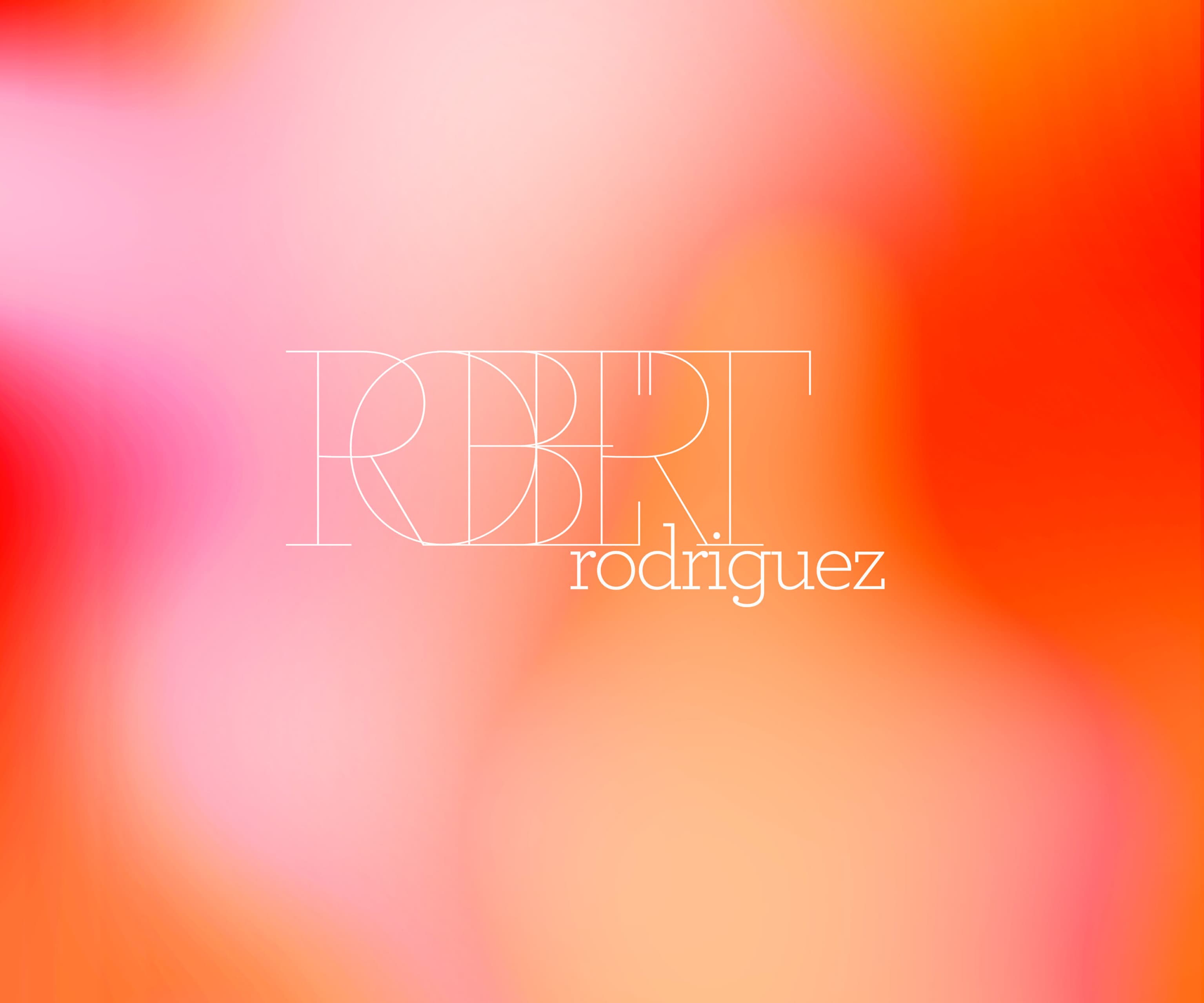 Robert Rodriguez — logo typography and gradient palette
