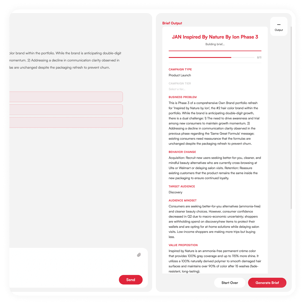 Brand Brain, AI-assisted campaign brief generation