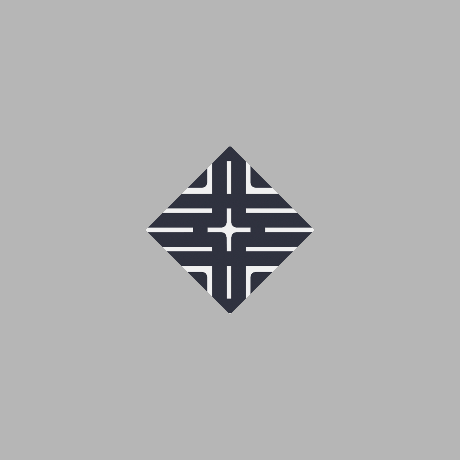 Black linework collection navy diamond with cross pattern, the structural mark of the family