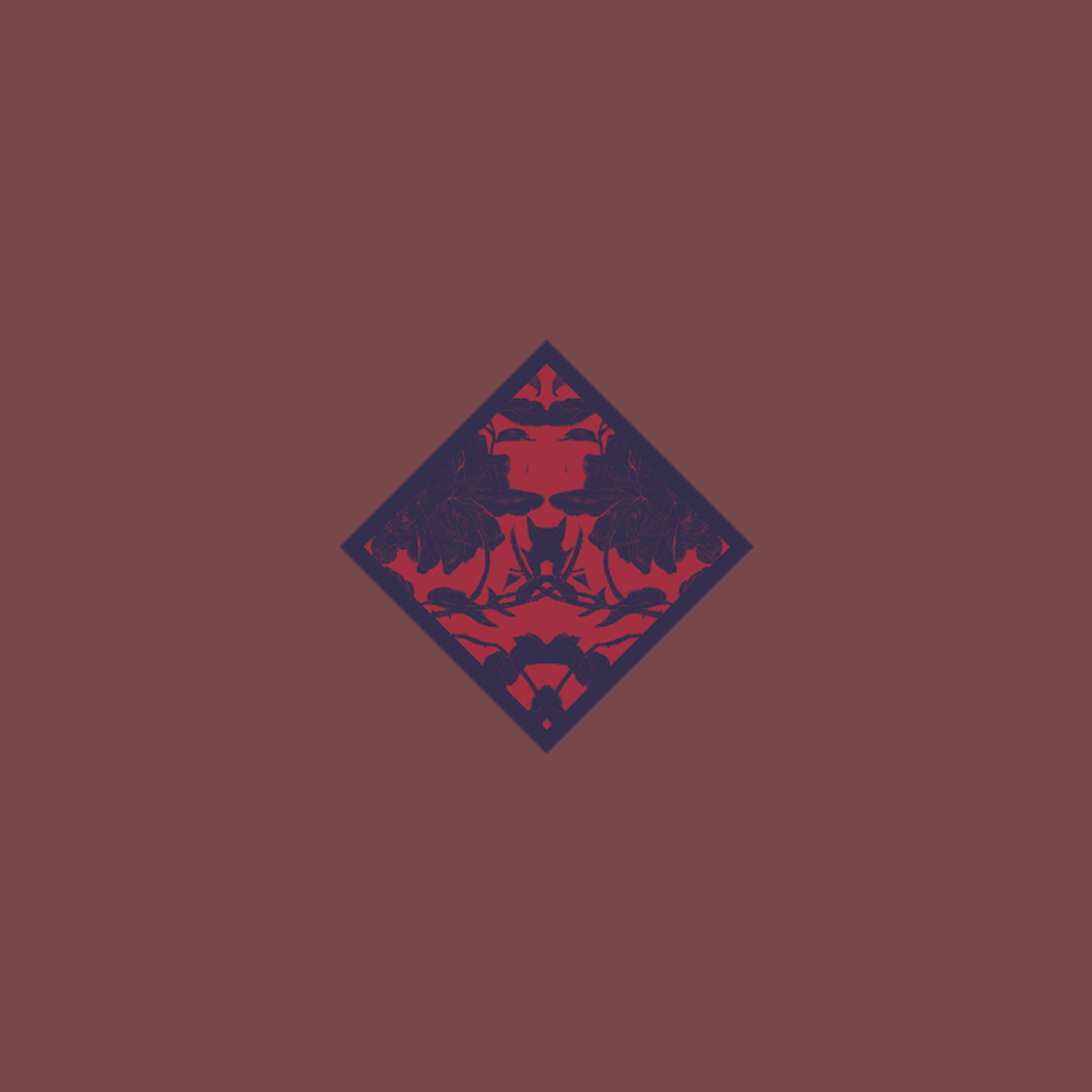 Red dragons secondary mark, burgundy floral diamond on muted rose ground