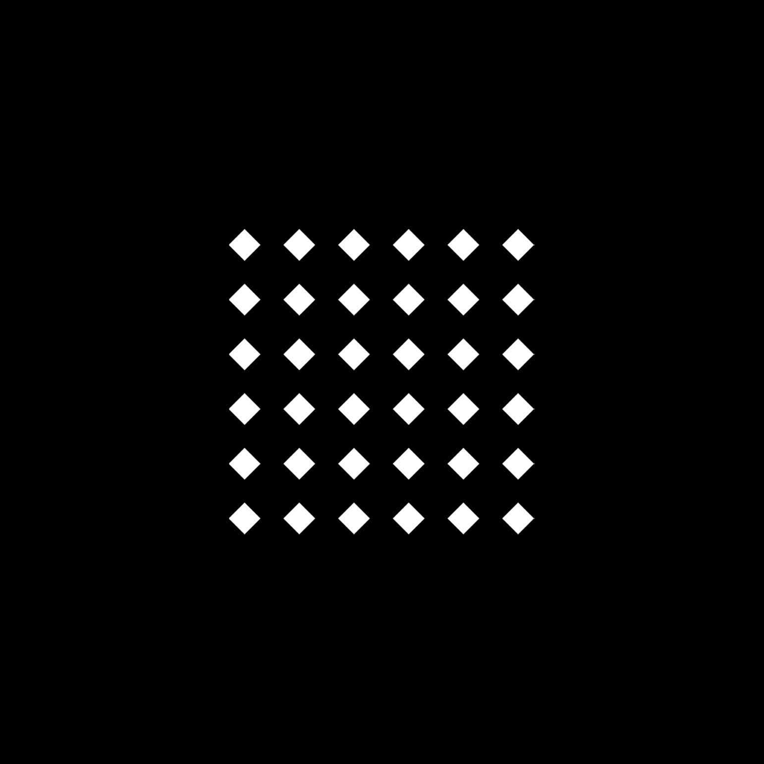 Pattern swatch, diamonds grid, white on black
