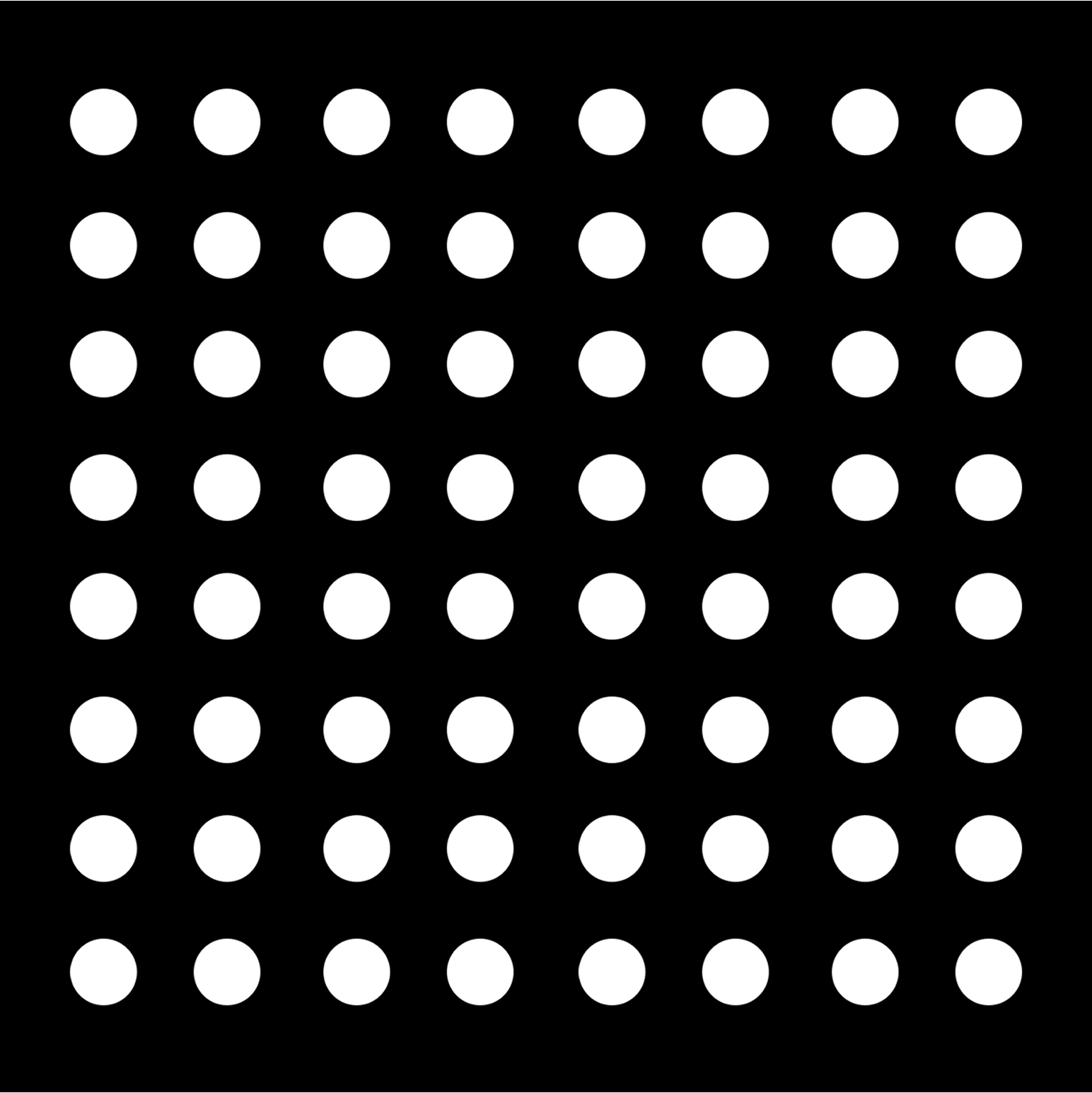Pattern swatch, large circles, white on black