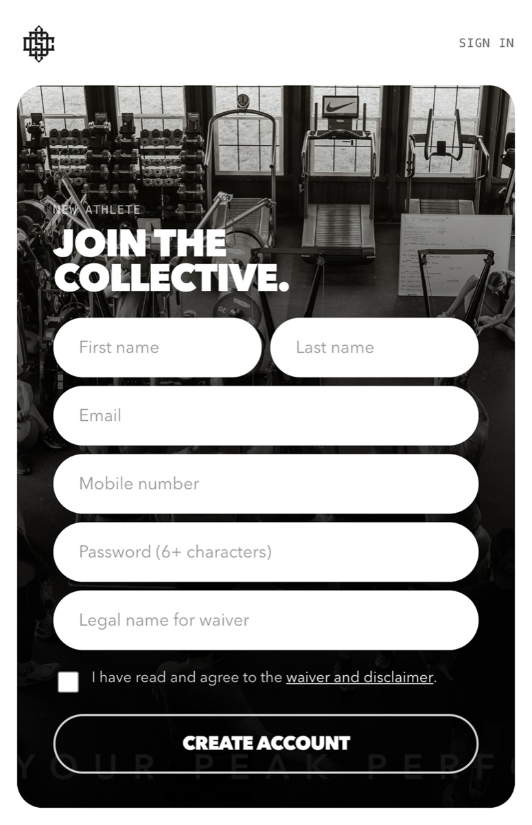 DSC registration form, Join the Collective