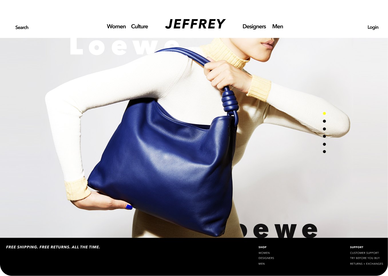 Jeffrey New York homepage, Loewe blue leather bag