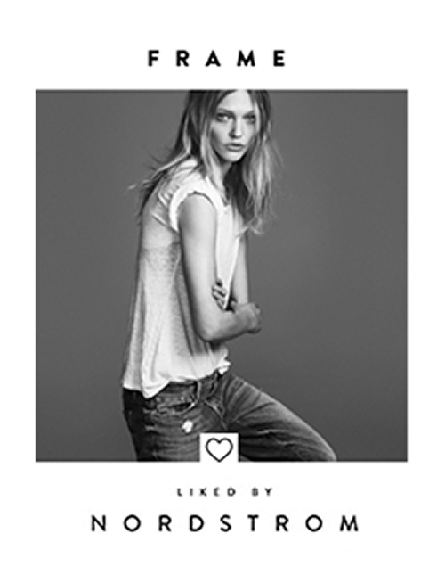 Liked by Nordstrom tile featuring Frame denim, black-and-white studio shot