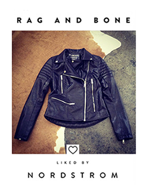 Liked by Nordstrom tile featuring Rag and Bone black leather motorcycle jacket