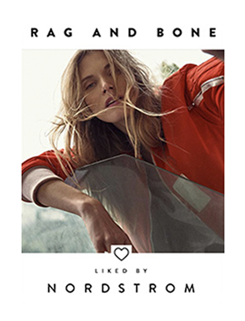 Liked by Nordstrom tile featuring Rag and Bone, model in red jersey