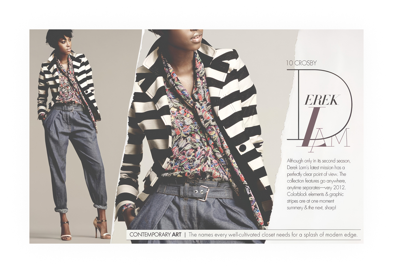 Neiman Marcus InSite, 10 Crosby Derek Lam spotlight with striped jacket and floral