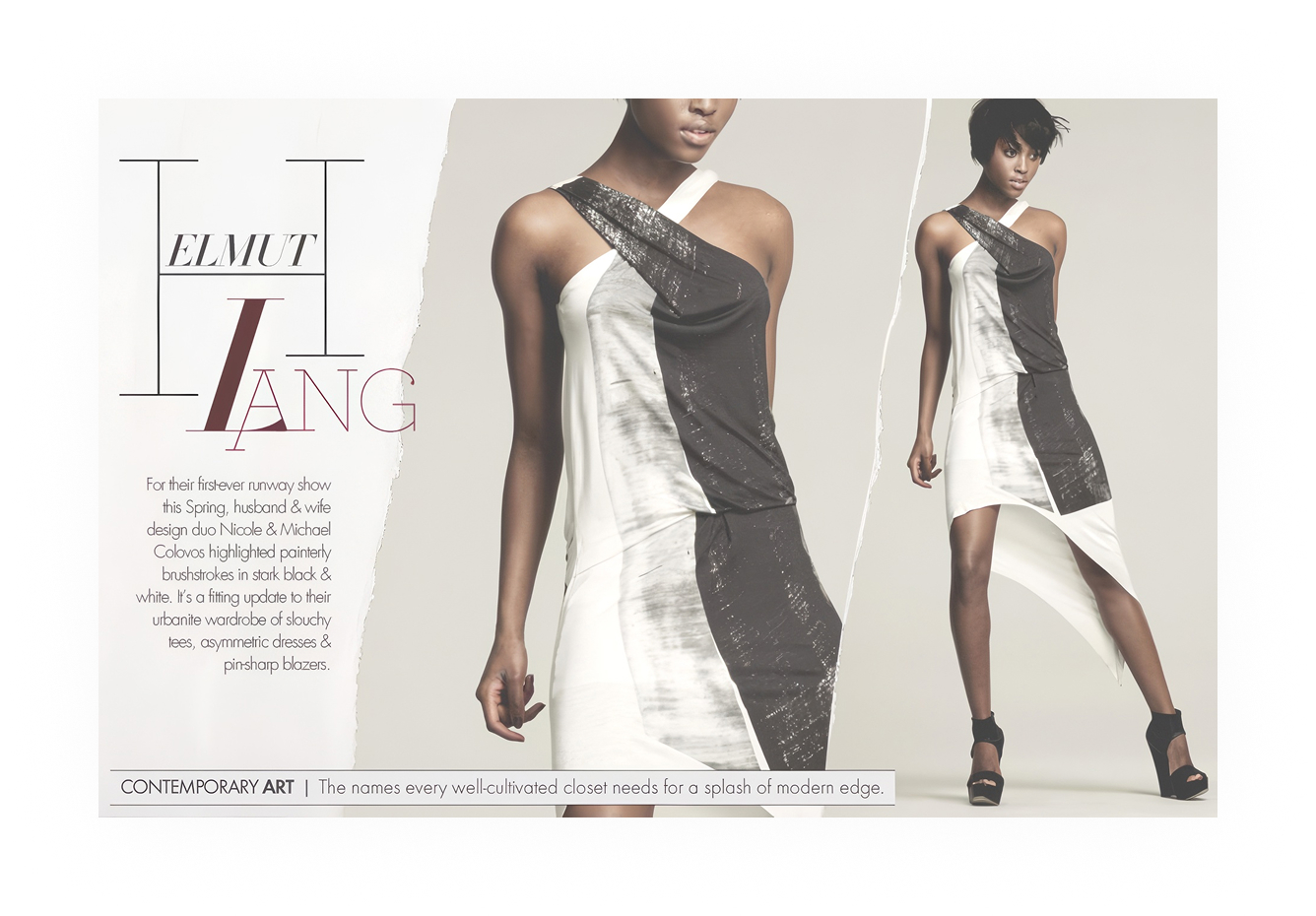 Neiman Marcus InSite, Helmut Lang spotlight with asymmetric black and white dress