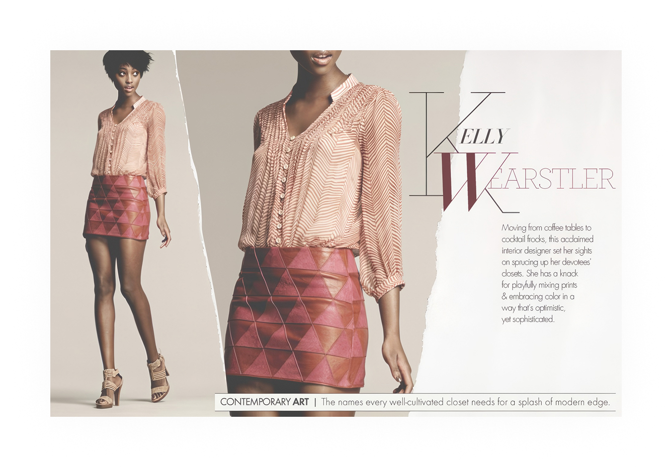 Neiman Marcus InSite, Kelly Wearstler spotlight with geometric leather skirt
