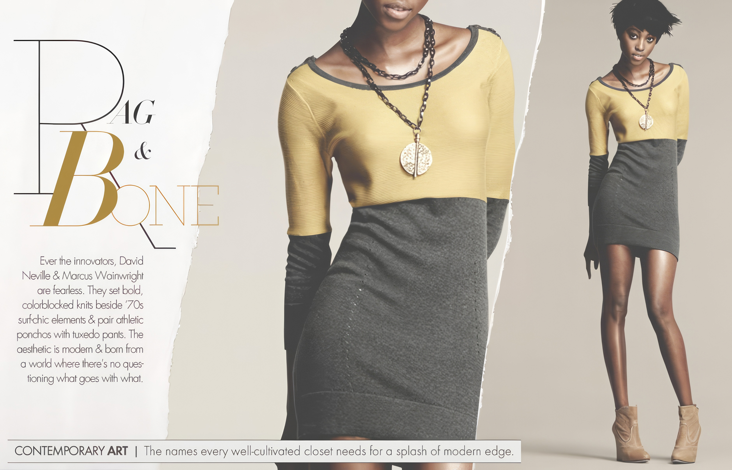 Neiman Marcus InSite, Rag & Bone spotlight with yellow and gray knit
