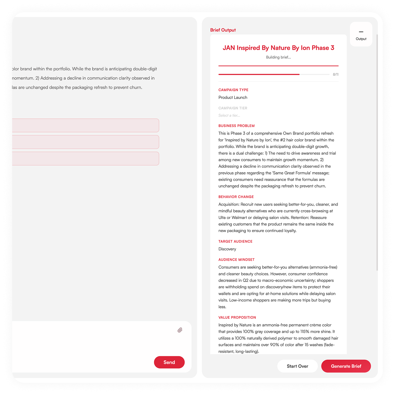 Brand Brain, AI-assisted campaign brief generation