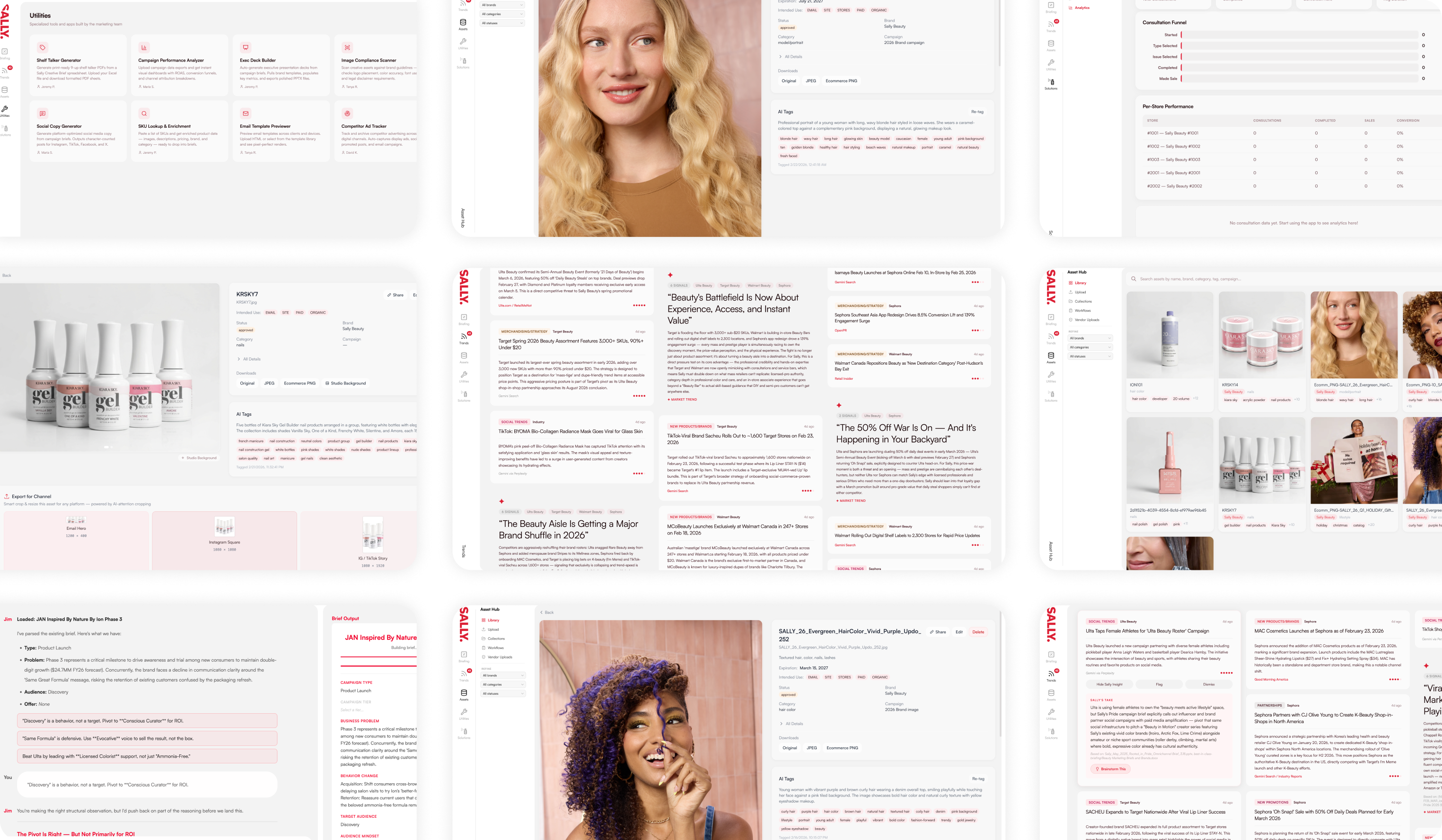 Sally Marketing OS, five connected platforms overview