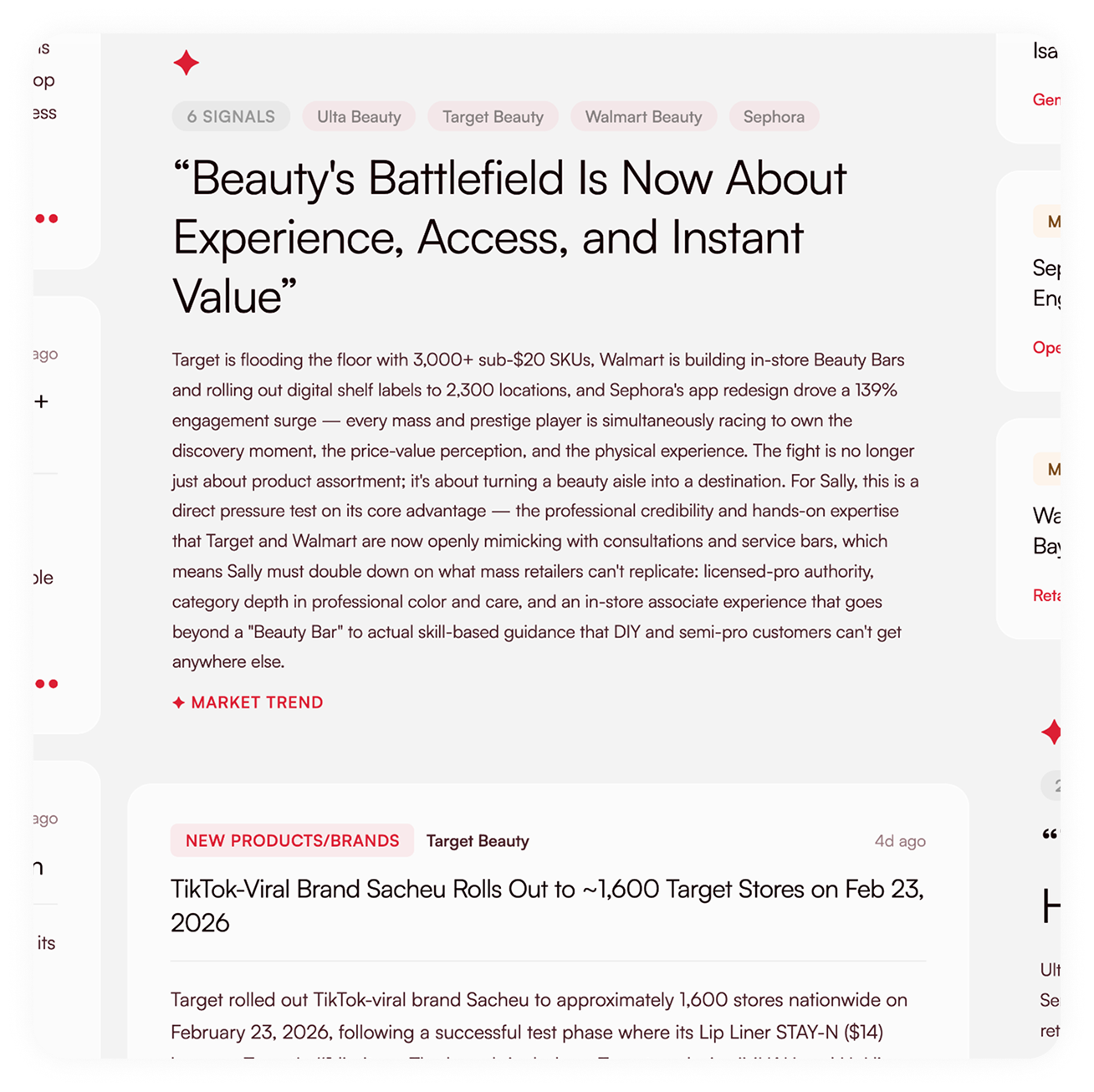 Sally Marketing OS, AI-generated competitive insights
